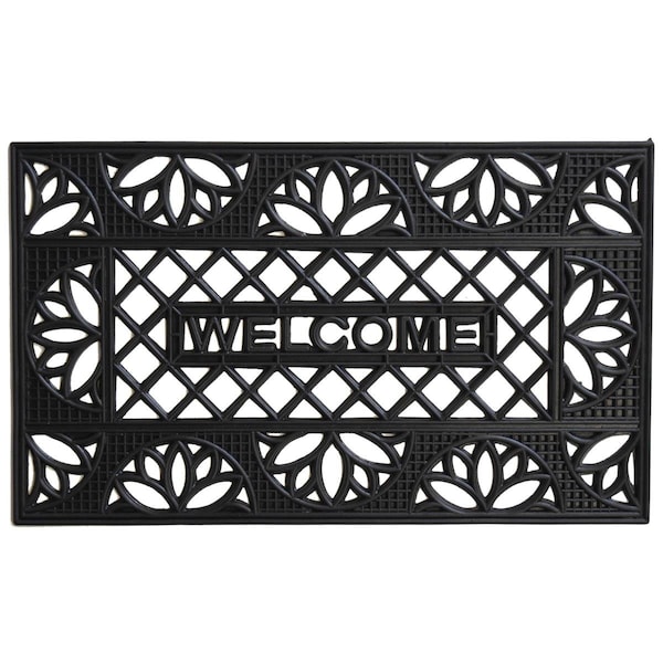 Configuracion 18 x 30 in. Clementine Rubber Rectangular Doormat Black CO2830366 - main